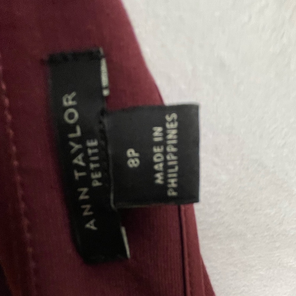 Ann Taylor Burgundy Dress Sz 8P - 8 Petite - Picture 5 of 11